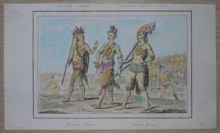 1837 Vernier / De Bry print FLORIDA INDIANS #1  