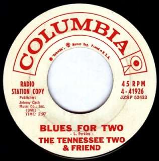 The Tennessee Two & Friend on 1961 Columbia 41926 Promo Label   Blues 