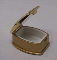 New Gold PILL BOX Case Square Large Sized Compartment  