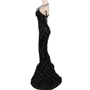 Embellished Black Jewelry Stand Doll Mannequin 15 Tall  