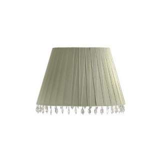 NEW 10.5 in. Wide Barrel Lamp Shade, Sage Green, Ribbons with Clear 