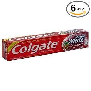   White Fluoride Toothpaste, Cinnamon Spice, Gel , 6.4 oz *Pack of 6