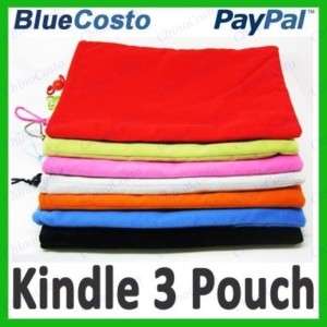 Velvet Case Sleeve Pouch Cover 4  KINDLE 3 3G WIF  