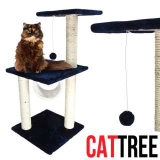 New Cat Tree 3 Level Condo Furniture Scratching Post Pet House w/ Toy 