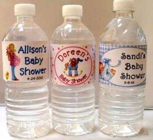 BABY SHOWER WATER BOTTLE LABELS DECORATIONS ADORABLE 25  