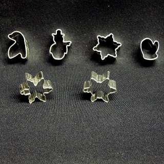 Mini Winter Cookie Cutters Set of 6 in Metal Container  