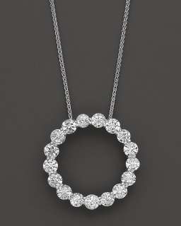 Diamond Circle Pendant in 14 Kt. White Gold, 3.0 ct. t.w 