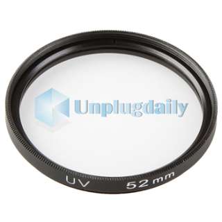 Camera Body Cover + Rear Lens Cap+52mm UV Filter+Front Lens Cap for 