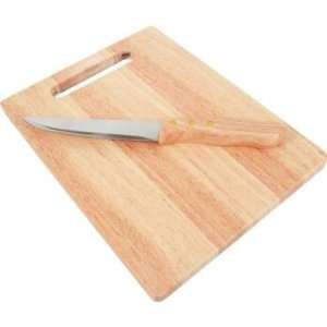  KitchenWorthy Rubberwood Cutting Board & Knife Case Pack 