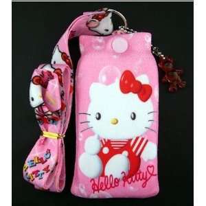 Hello Kitty Pink (Bubble) Cell Phone / Ipod Sock with bonus Lanyard