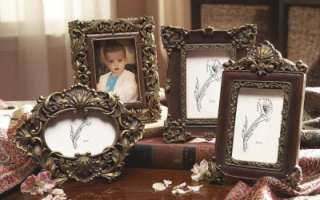 CBK Tuscan Mini Picture Frames Set of 4 Cherry & Gold 054798737877 