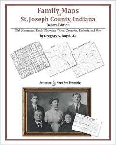 Family Maps St. Joseph County Indiana Genealogy IN Plat  