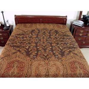  Cashmere Bahaar Jamavar Indian Bedspread Bedding Throw 