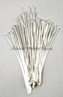 Wire Head Pins Silver Plated Gauge 20 1.5 (100)  