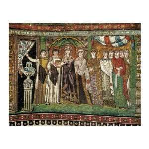  Empress Theodora with Her Court Giclee Poster Print, 12x9 