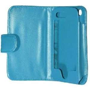  Blue Folio Wallet Leather Case for Apple Ipod Touch Itouch 
