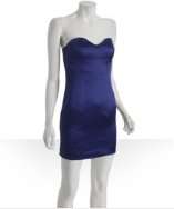 Outfit: Alex Lane blue satin strapless sweetheart dress with 