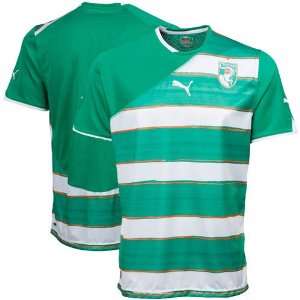  Puma Ivory Coast Away Soccer Jersey 10/11   Green White 