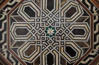  Mother of Pearl Mosaic Inlaid Wood Coffee Side Table #1  