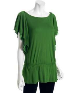 Juicy Couture green jersey flutter sleeve drop waist tunic   