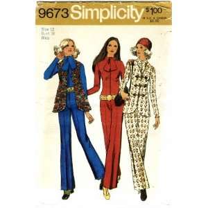  Simplicity 9673 Sewing Pattern Misses Jumpsuit & Vest Size 