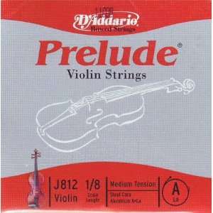  DAddario Violin Prelude A Aluminum Wound 1/8, J812 1/8 
