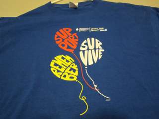  Shirt leukemia & lymphoma society light the night walk blue size sz xL