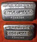   ENGELHARD .999+ Silver Bars Old Pour Type Consecutive Serial Numbers