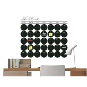  Chalkboard Wall Decal, Large Calendar with Dots