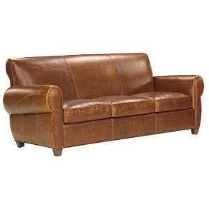   Leather Furniture Group Tribeca Designer Style Rustic Leather Sofa