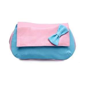   PU Leather Cosmetic Tote Bag/Cosmetic Bag/Makeup Bag,Pink&Blue Beauty