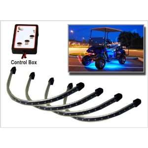  4pc Blue LED Golf Cart Underbody Underglow Light Kit 