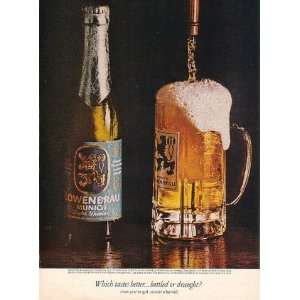  1964 Lowenbrau Beer Bottle or Draught Print Ad (14417 