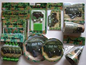 Hummer Army Truck Camouflage Birthday Supplies U Choose  