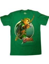 The Legend of Zelda Ocarina of Time 3D Link Mens T Shirt Green
