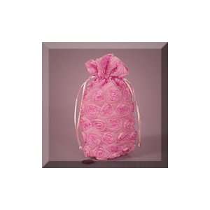    12ea   3 1/8 X 7 Pink Rosebud Fabric Bag: Health & Personal Care