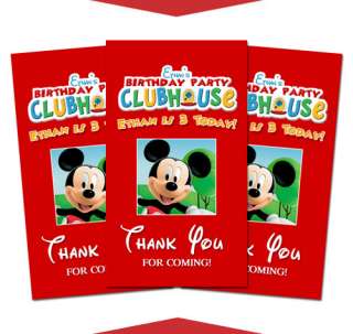 10 MICKEY MOUSE CLUBHOUSE Birthday Favor THANK YOU TAGS  