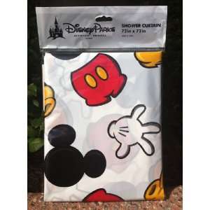  Disney Mickey Mouse Body Parts Vinyl Shower Curtain NEW 