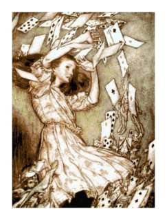 Alice in Wonderland w/ Queen Cards Cross Stitch Pattern  