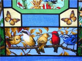 New Hummingbird Red Blue Finch Birds Fabric Wall Panel  