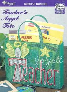 Teachers Angel Tote Bag plastic canvas pattern  