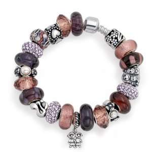   925 Silver Mother and Child Dangle Charm Bead Bracelet Fits Pandora