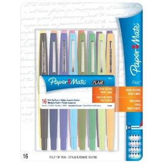 Paper Mate Flair Medium Tip Felt Porous Pens, 16 Colored Pens(70644 