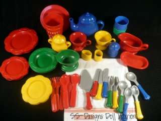 Huge Lot Toy Dishes Pretend Play Preschool Tiana Tea Set Plates 