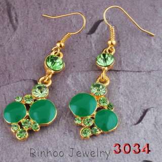   jewelry set gold plating 7colors green red white purple multicolor
