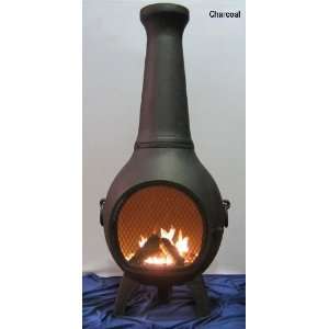  Prairie Chimenea Outdoor Fireplace and Grill Patio, Lawn 