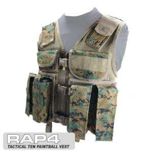  Tactical Ten Paintball Vest (Digital Camo)   Large Size 