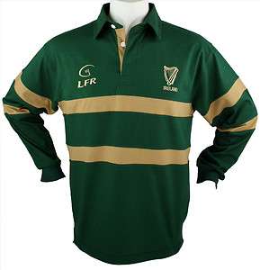 Long Sleeved Irish Harp Rugby Shirt 100% Cotton  