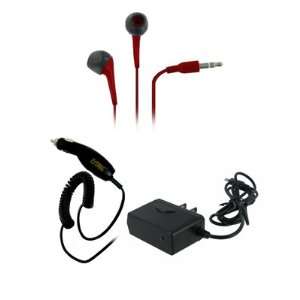 com EMPIRE LG Viper LS840 3.5mm Stereo Earbud Headphones (Red) + Car 