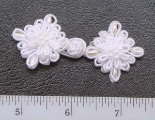 pairs white bead diamond Chinese Frogs buttons sew  
